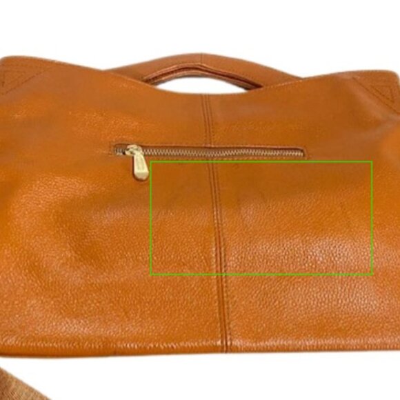 Paste Leather Handbag or Crossbody, Adjustable Shoulder Strap, Burnt Orange - Picture 14 of 16